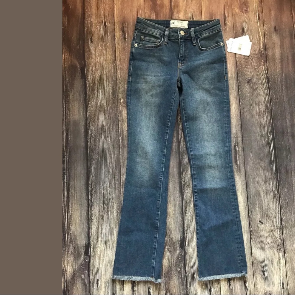 Free People | High Waist Crop Straight Leg Jeans